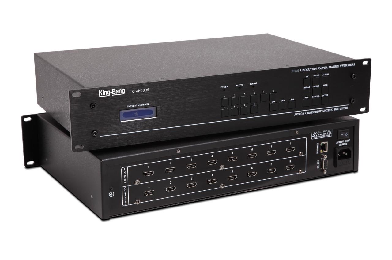 HDMI二十四進八出數字矩陣切換器K-4H2408